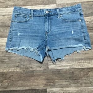 Lucky Brand The Cut Off Denim Jean Shorts Size 6 / 28 Frayed Distressed